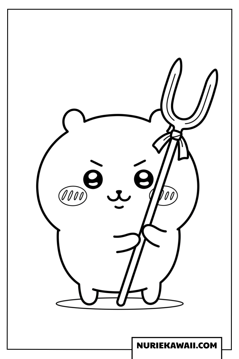 さすを持つちいかわの塗り絵