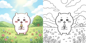 ft - ちいかわ 塗り絵 ft