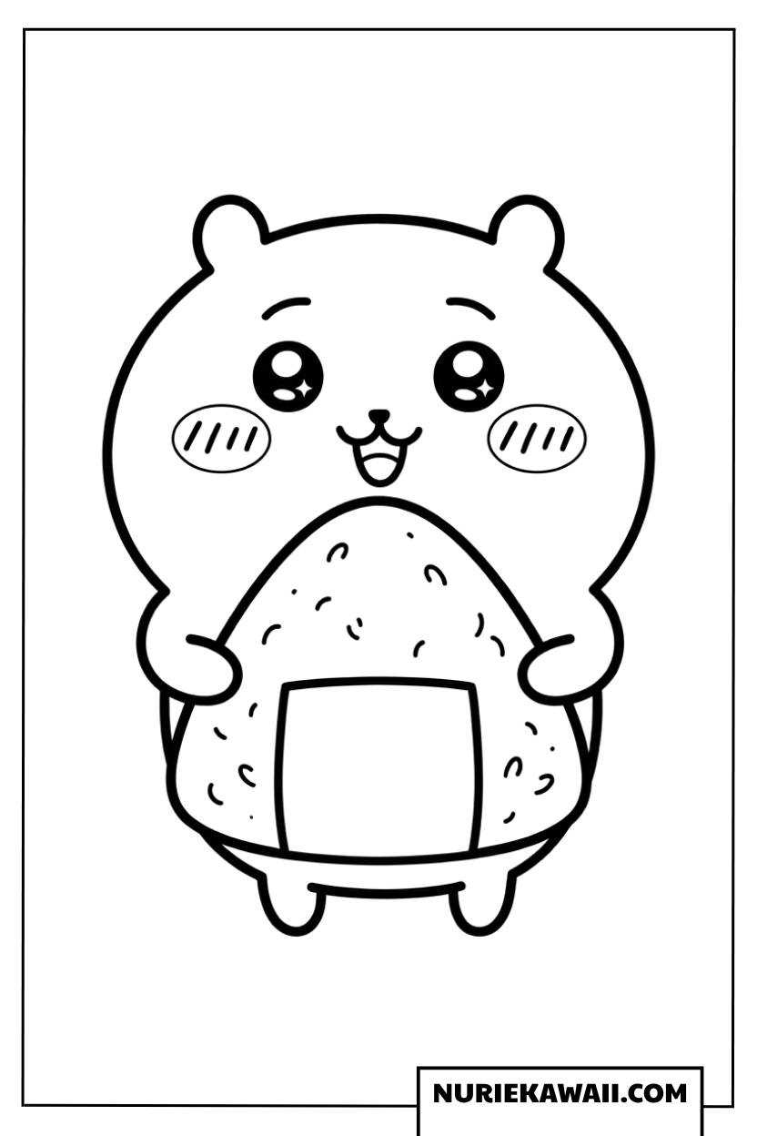 ちいかわの大きな大きなおにぎり塗り絵