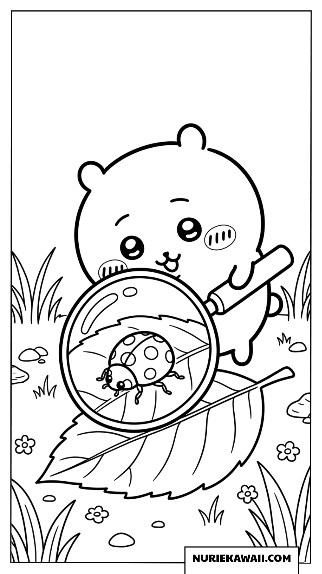 ちいかわの虫観察ピクニック塗り絵