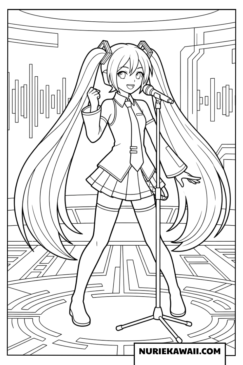 初音ミク ステージパフォーマンス 塗り絵