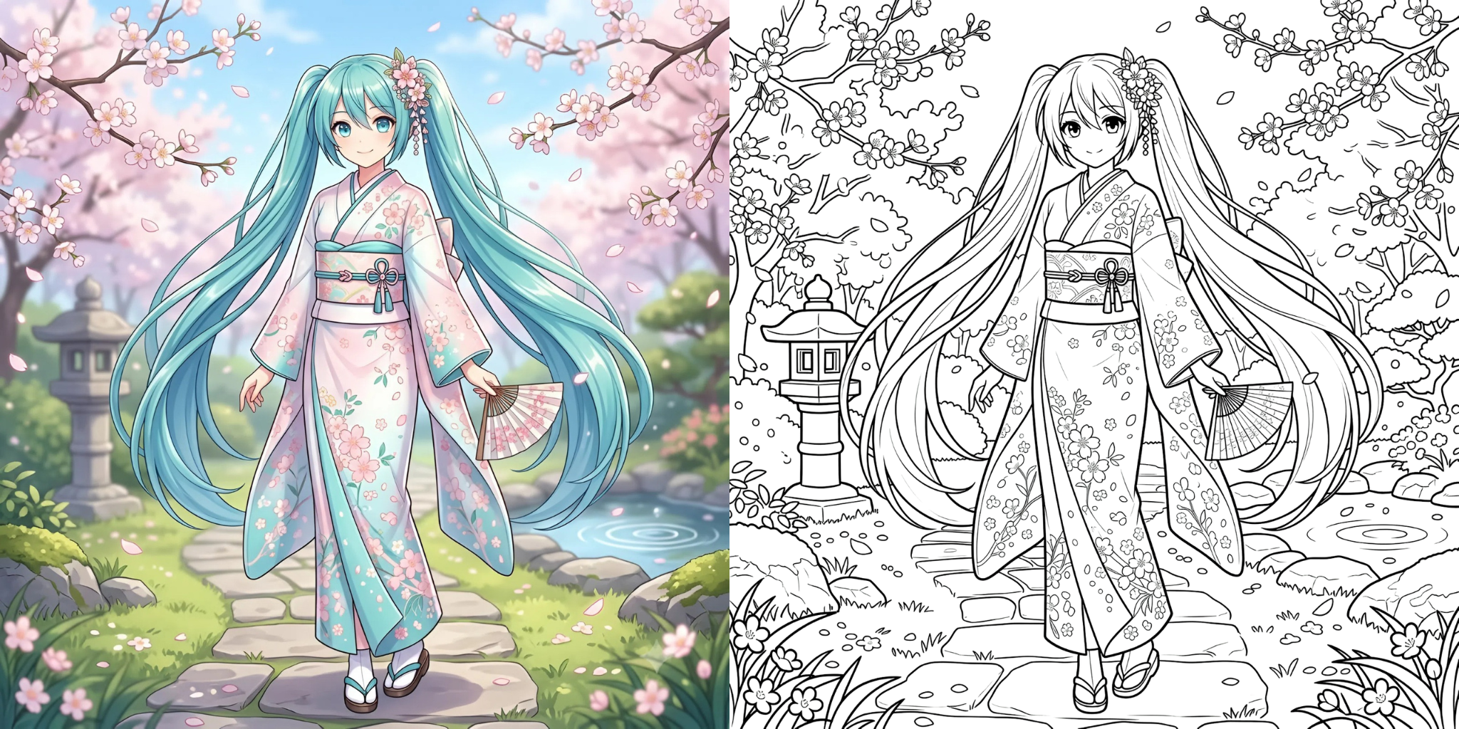 ft - 初音ミク ファッション 塗り絵 ft
