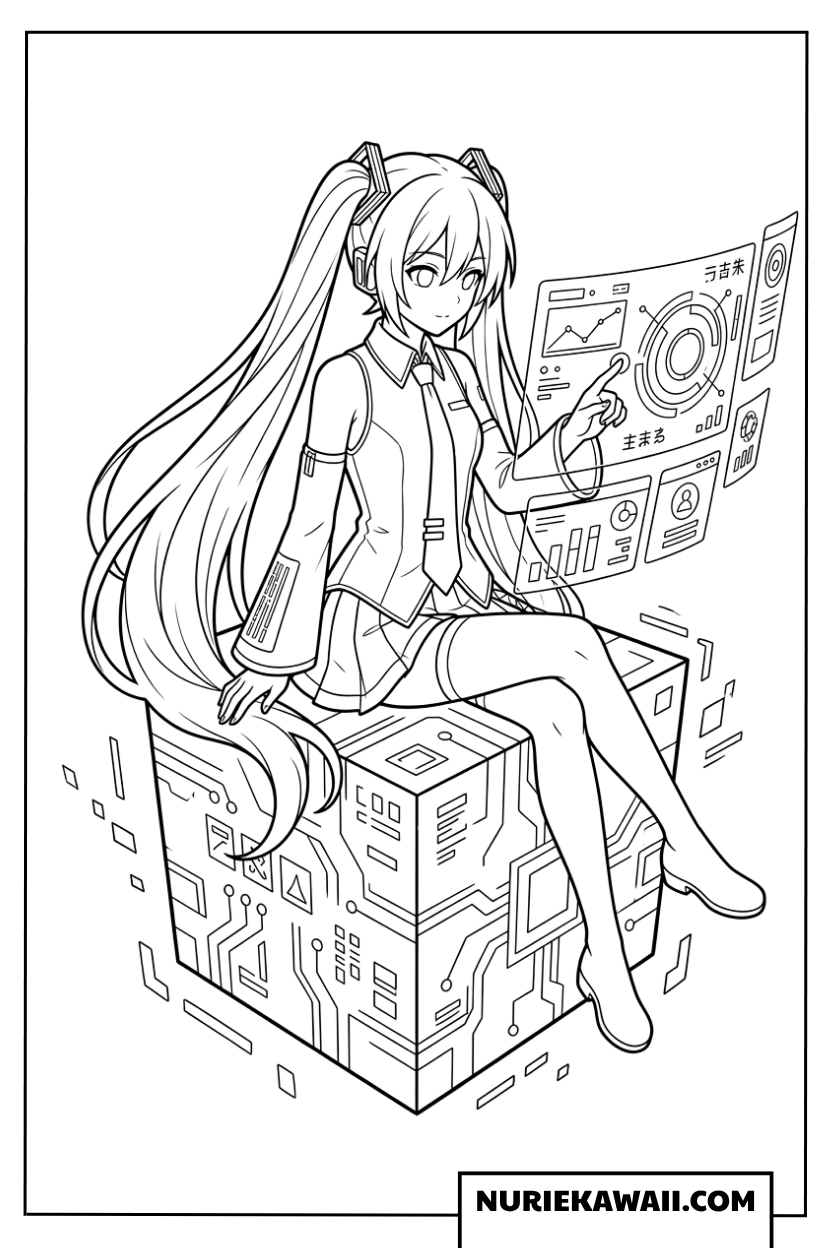 初音ミクとフューチャーインターフェース 塗り絵
